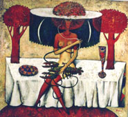 "Woman with Live Lobster"