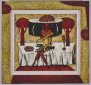 "Woman with Live Lobster"